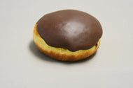 Bismark filled with Custard, topped with Chocolate